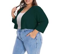 Plus Size Shrugs For Women Half Sleeve Bolero Cardigans(Dark Green,4XL)