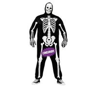 Plus Size Skele-Boner Fancy Dress Costume Plus Black
