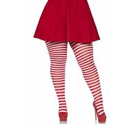 Plus Size Striped Tights for Women Leg Avenue Blanc Plus