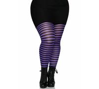 Leg Avenue, Plus Size Stripe Tights Plus Size, Black