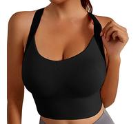 plus Size Sweat Vest for Women Exercise Women's Sports Bra Women's High Strength Shockproof Running Anti Droop Beauty Back Gathering Yoga Vest No Steel Ring Sports Bra Bodysuit plus Size (Black, XL)
