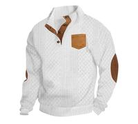 Plus Size Sweatshirts for Men Uk,Jacquard Knit Stand Collar Color Block Mens Sweatshirts No Hood,Loose Fit Casual Men's Sweatshirt Jumpers with Pockets,Autumn Winter Daily Long Sleeve Tops Pullover