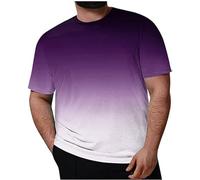 Plus Size T-Shirt 7XL Men's Loose Fit Casual Shirt Oversized T-Shirt Men's Summer T-Shirt Basic Short Sleeve Shirt Tees Tops Men's Large T Shirts Crew Neck Short Sleeve Top, Purple, 5XL