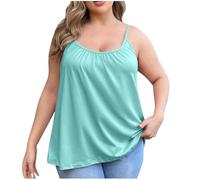 Plus Size Tank Tops for Women with Built in Bra 2025 Summer Spaghetti Strap Camisole Tops Sleeveless Vest Shirts Casual Comfy Yoga Workout Padded Shirts Basic Tees Streetwear