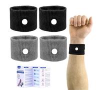 Plus Size Travel Sickness Bands, 2 Pairs Wide Wrists Anti Sickness Wristbands Morning Sickness Relief Pregnancy Adult Sea Bands Motion Sickness Nausea Bands for Car Sea Cruise Flying Pregnancy