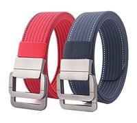 Plus Size Up to 170cm Long Nylon Canvas Military Tactical Belt Men with Double Ring, 2Pack