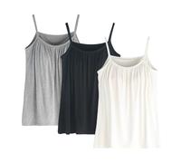 Plus Size Vest Tops with Built in Bra for Women UK Cotton Camisole Tank Tops with Built in Bras 2025 Summer Casual Loose Fit Tunic Cami Spaghetti Strap Blouses Sleeveless Comfort Yoga Tank Top Sales