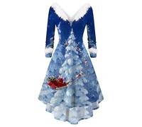Plus Size Women Christmas Faux Fur Panel Long Sleeve Dress, High Waist Smooth Swing Dress Long Black Skirt Sleeveless Maxi Wrap Dresses Sexy Christmas Costumes for Party Nightclub Evening
