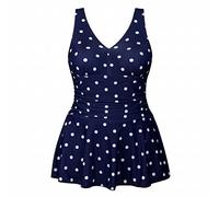 Plus Size Womens Bathing Suit Cover Ups Women's Conservative Plus Size Printed Dot Conservative Belly Cover to Show Thin Swimming Hot Spring Swimsuit Plus Size Swim Suit with Bra (Blue, M)