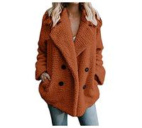 Plus Size Women's Coats Fleece Winter Warm Teddy Bear Jacket Cardigans Long Sleeved Lapel Double-Faced Solid Outercoats with Pockets Open Front Fluffy Overcoats Casual Parka Jacket Outwear UK Sales