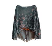 Plus Size Women's Jumpers Fairisle Norwegian Boho Tops for Women UK Vintage Bohemian Ethnic Print Round Neck Knitted Womens Sweaters Holiday Causal Travel Essentials Oversized Long Sleeves Tops