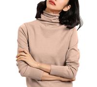 Plus Size Women's Jumpers Thin Fit Fine Knitted Rollneck Jumpers for Women UK Solid Color Slim Womens Sweaters Spring Fall Sweater Basic Daily Casual Travel Long Sleeve Tops Pullover Khaki
