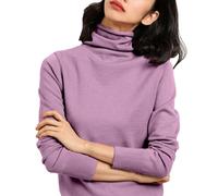 Plus Size Women's Jumpers Thin Fit Fine Knitted Rollneck Jumpers for Women UK Solid Color Slim Womens Sweaters Spring Fall Sweater Basic Daily Casual Travel Long Sleeve Tops Pullover Purple