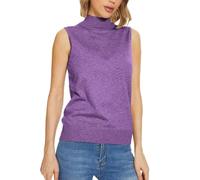 Plus Size Women's Jumpers UK Solid Color Elegant Tops Winter Warm Lightweight Semi Turtleneck Knitted Womens Sweaters Holiday Causal Travel Sports Essentials Classic Style Oversized Sleeveless Tops