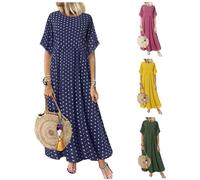 Plus Size Women's O Neck Polka Dot Print Short-Sleeved Summer Dresses for Women UK Round Neck Loose Casual Cool Dress Fashion Peinted Maxi Girls' Dresses Holiday Party Homecoming Romper Dresses Sales