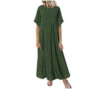 Plus Size Women's O Neck Polka Dot Print Short-Sleeved Summer Dresses for Women UK Round Neck Loose Casual Cool Dress Fashion Peinted Maxi Girls' Dresses Holiday Party Homecoming Romper Dresses Sales