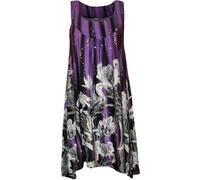 Plus Size Womens Sequin Print Ladies Sleeveless Long Swing Vest Top - Purple - 18