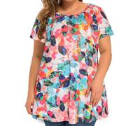 Plus Size Womens Tops Summer Oversized T Shirts Short Sleeve Floral Tunic Blouse Casual Loose Tees(Colorful Leaf,5XL)