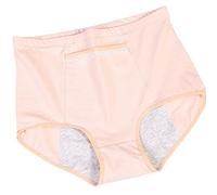 Plus Size Women's Washable Incontinence Underwear - Leakproof Panties with Pocket for Bladder Control (Beige, Medium)
