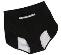 Plus Size Women's Washable Incontinence Underwear - Leakproof Panties with Pocket for Bladder Leaks (Black, 3XL)