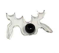 Plus Snooker - Moose-Head Shaped Rest with 7 Transparent Acrylic Billiard Cue Bridge Head for Pool Adaptable Angles Non-Slip Rubber Gasket Fits Most Cues (101 x 70 mm)