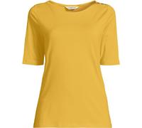 Plus Supima Boatneck Button Shoulder Tee lands end Yellow 24-26