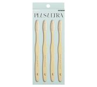 Plus Ultra Adult Bamboo Toothbrush, Soft, Eco-Friendly, 4 Count (Pack of 12)