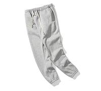 Plus Velvet Fog Double Line Pants Youth Autumn Winter High Street Casual 3M Reflective Sports Trousers Grey - Multicolour - X-Large