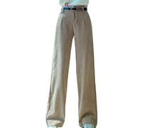 Plus Velvet Thick Corduroy Wide-Leg Pants Winter High Waist was Thinner Drape Loose Corduroy Straight-Leg Pants Trousers Khaki