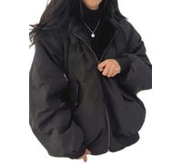 Plus Velvet Thickened on Both Sides to Cotton Clothing Women's Coat Winter Hooded Cotton Jacket-1-M
