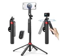 PlusAcc 69" Magnetic Selfie Stick Tripod - Phone Mount & 360°Rotatable Phone Stand Compatible with Magsafe/iPhone/Smartphone for Selfies Live Video Recording