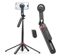 PlusAcc 69" Magnetic Selfie Stick Tripod - Strong Aluminum Phone Mount & 360°Rotatable Travel Phone Stand Compatible with Magsafe/iPhone/Smartphone for Selfies Live Video Recording