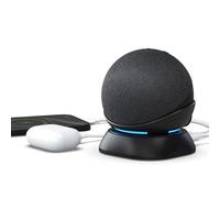 PlusAcc Stand for Dot 4th/5th Gen & Phone - Holder Base with USB-C and USB-A Charging Port for Earphones & Cellphones (Black) No BATTERY