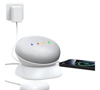 PlusAcc Stand for Google Nest Mini - Charging Dock with USB-C and USB-A Charging Ports for Charging Smartphones and Headphones. Not compatible with Google Home Mini (White)