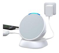 PlusAcc Stand for Pop & Smartphone - Holder Base Station with USB-C and USB-A Charging Port for Earphones & Cell Phones (White)