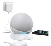 PlusAcc Stand for Smartphones & Dot 5th Gen- Charging Base With USB-C and USB-A Charger Ports Tabletop Mount Compatible with Dot 5th Gen/Dot 4th Gen/iPhone/Samsung (Whtie)