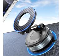 PlusAcc Vacuum Magnetic Phone Holder for Car - Nano Gel Suction Phone Mount 360° Rotatable Foldable Portable Strong Magnet Stand for iPhone17/16/15/14/13/12 Pro/Pro Max on Dashboard, Windscreens
