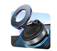 PlusAcc Vacuum Magnetic Phone Holder for Car - Suction Phone Mount 360°Rotatable Foldable Portable Strong Magnet Stand for iPhone17/16/15/14/13/12 Pro/Pro Max on Mirror, Smooth Surface, Windscreens