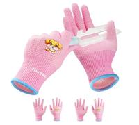 Plusawa 2 Pairs Kids Gardening Gloves for Age 3-12,Cut Resistant Glove,Breathable Eco Latex Coated,Flexible and Non-Slip for Girls Boys-L