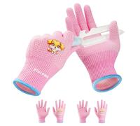 Plusawa 2 Pairs Kids Gardening Gloves for Age 3-12,Cut Resistant Glove,Breathable Eco Latex Coated,Flexible and Non-Slip for Girls Boys-M