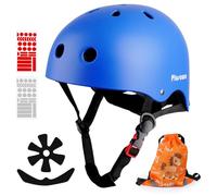 Plusawa Kids Bike Helmet, Adjustable Toddler Helmet for 2-15 Years Old, Boys Girls Multi-Sport Kids Helmet for Cycling, Skateboarding, Scooter, Skating 48-58CM (Blue, XS (48-52cm))