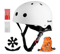 Plusawa Kids Bike Helmet, Adjustable Toddler Helmet for 2-15 Years Old, Boys Girls Multi-Sport Kids Helmet for Cycling, Skateboarding, Scooter, Skating 48-58CM (White, XS (48-52cm))
