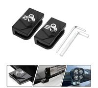 PLUSBEAM Ditch Light Brackets, 2PCS Hood Mount Light Brackets Universal Adjustable Aluminum Alloy Pillar Hood Led Work Light Pods Mount Bracket Kit for Truck SUV Cars, No Need Drilling