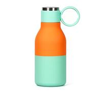 pluseight Kids Insulated Water Bottle with Straw, 450ml/15oz BPA-Free Double Wall Vacuum Tumbler 18/8 Stainless Steel Leak Proof Kids Cups for School Travel Boys Girls (Orange Green)