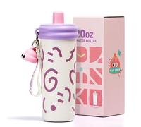 pluseight Stainless Steel Tumbler with Straw, 600ml/20oz Tumbler with Leak Proof, Reusable Double Walled Water Bottle, Thermo Coffee Travel Mug (White)