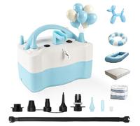 PlusFive 3-in-1 Electric Balloon Pump for All Balloons, Multi-Functional Air Pump with Dual Motor, Electric Pump for Quick Inflate & Deflate Latex/Foil/260q/Long Balloons& Balls& SwimmingPool & Airbed