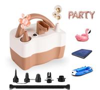 PlusFive 3-in-1 Electric Balloon Pump for Balloons & Inflatables, Multi-Functional Air Pump 550W, Triple Inflating Ports for Quick Inflate Latex Foil Number Balloons SwimmingPool Airbed and Deflate