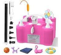 PlusFive 4-in-1 Electric Balloon Pump for All Balloons, Multi-Functional Air Pump with Dual Motor, Electric Pump for Quick Inflate & Deflate Latex/Foil/260q/Long Balloons& Balls& SwimmingPool & Airbed