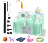 PlusFive 4-in-1 Electric Balloon Pump for All Balloons, Multi-Functional Air Pump with Dual Motor, Electric Pump for Quick Inflate & Deflate Latex/Foil/260q/Long Balloons& Balls& SwimmingPool & Airbed