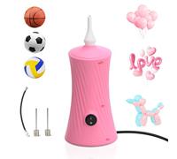 PlusFive Electric Balloon Pump UK Plug, Electric Air Pump for Long Balloons Foil Balloons Sports Balls, Portable Pump for Inflatables Electric Pump for Birthday Wedding Christmas Decorations (Pink)